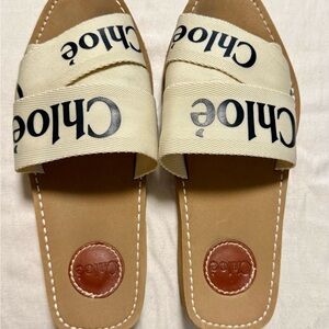 Chloe Cream and Tan Sandals